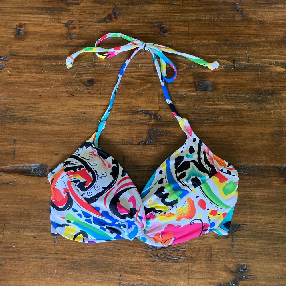 Anne Cole Signature Multicolor Bikini Top Size Large